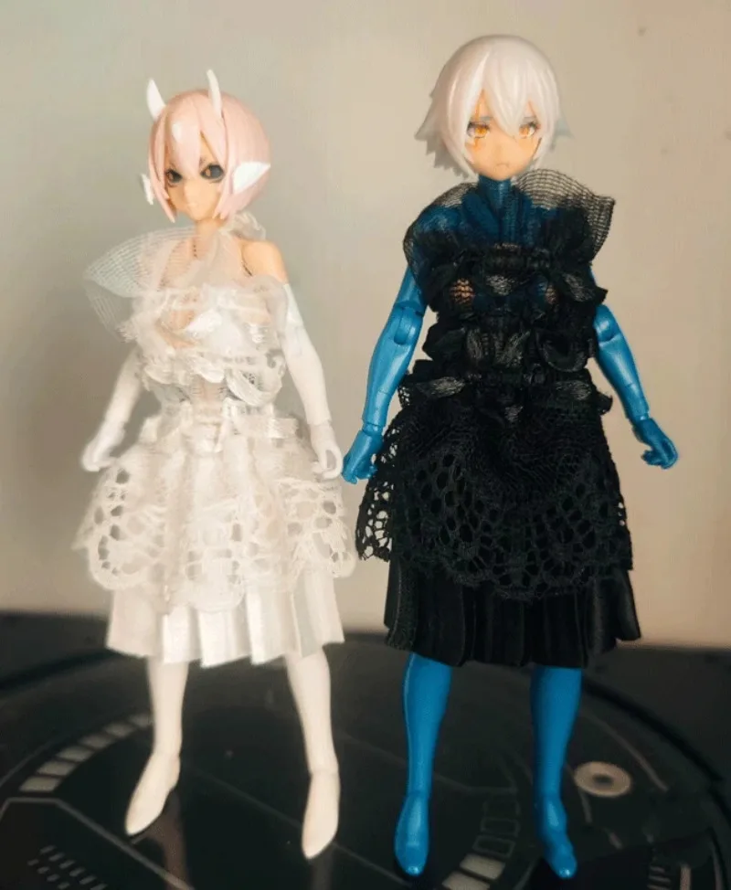 Custom 1/12th Female Clothes Wedding Dress Model for 6