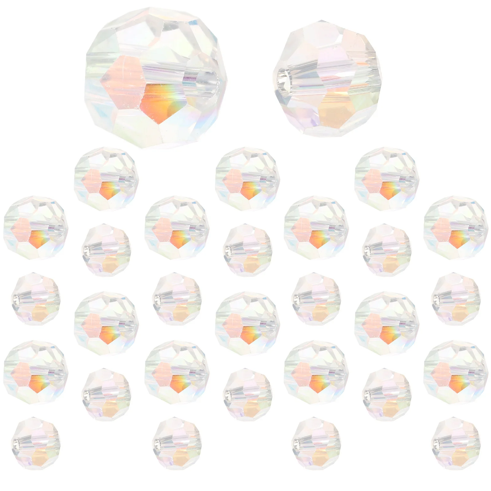 

60Pcs Ab Beads Assorted Multi-Faceted Smooth Loose Beads for DIY Jewelry Making Bracelets Pendants Home Decor