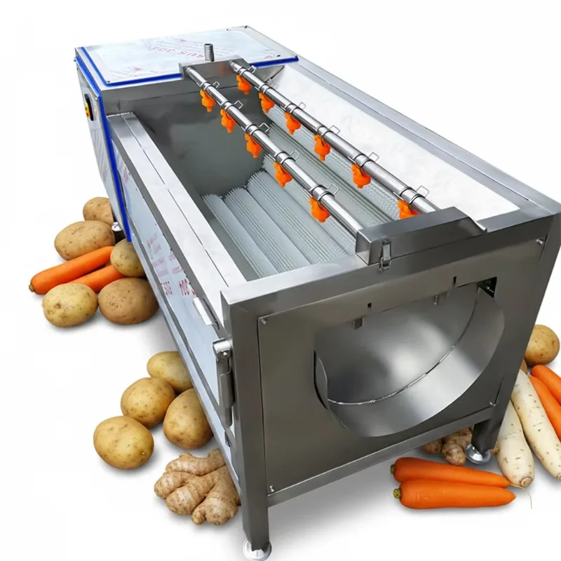 Ginger Brush Cleaning Machine Automatic Cassava Peeling And Washing Machine Potato Washing And Peeling Machine
