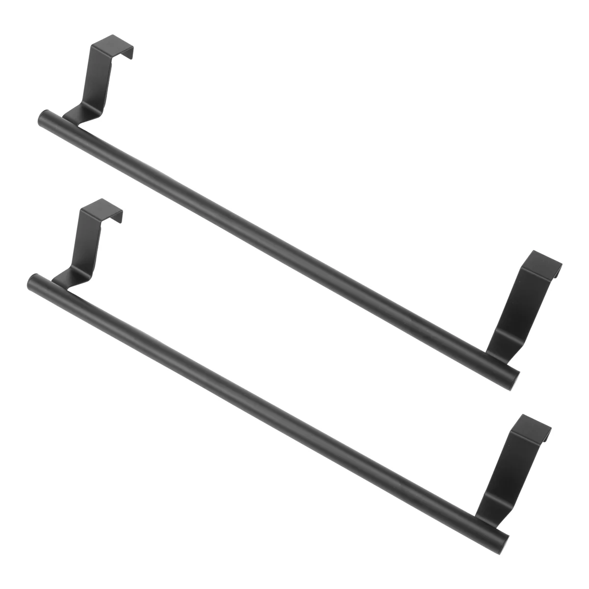 Over the Door Towel Rack, Kitchen Towel Holder, over Cabinet Towel Bar, Matte Black 2 Pack,for Hand, Dish, Tea Towels