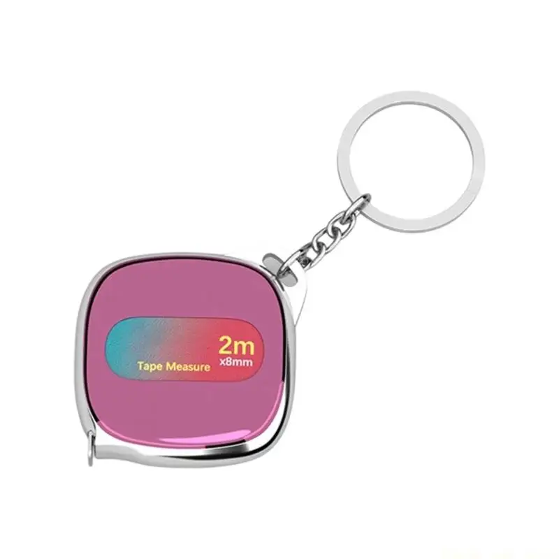 A2BE Shinily Colored Mini 2M Tape Measure Metal Rulers Site Essential for Outdoor Use