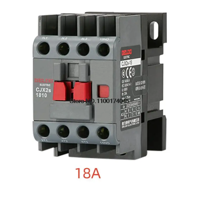 CJX2s-1801 AC Contactor DELIXI 18A 3เสา Din Rail ติดตั้ง CJX2s-1810 CJX2s-1811