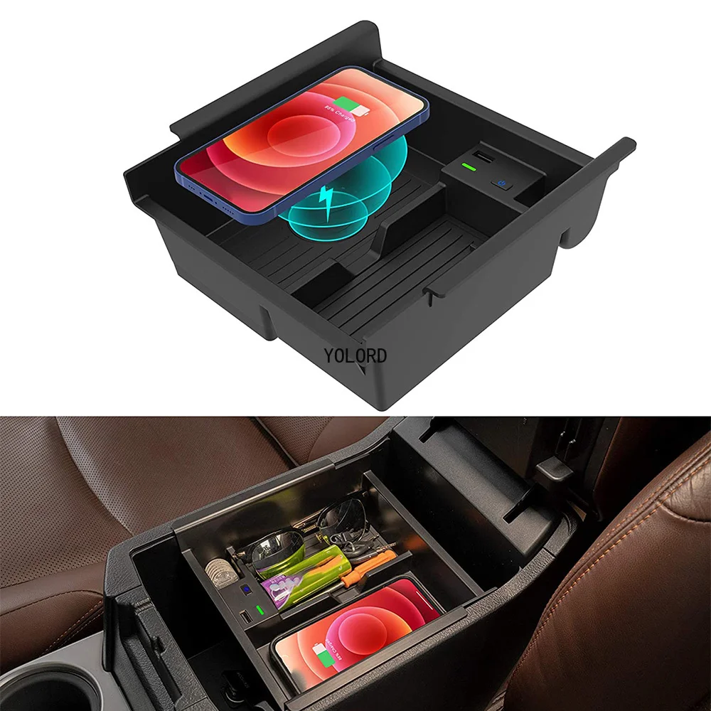 10w Car Wireless Charger Center Console Organizer Tray for Toyota 4 Runner 2010-2021 Wireless Phone Charging