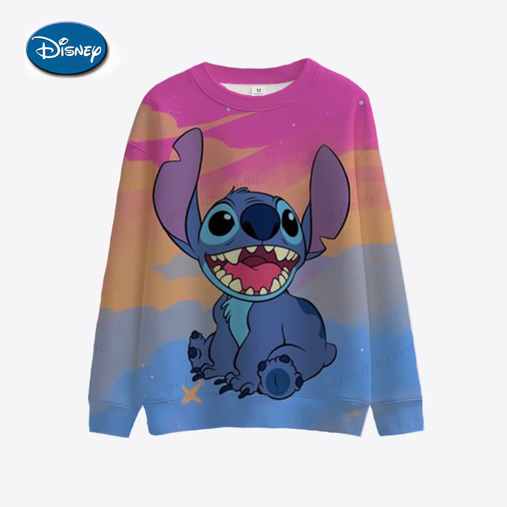 

Women Oversized Hoodies Autumn Disney Stitch Lilo print Hooded Sweatshirts Female Casual Long Sleeve Pullover Tops Streetwear