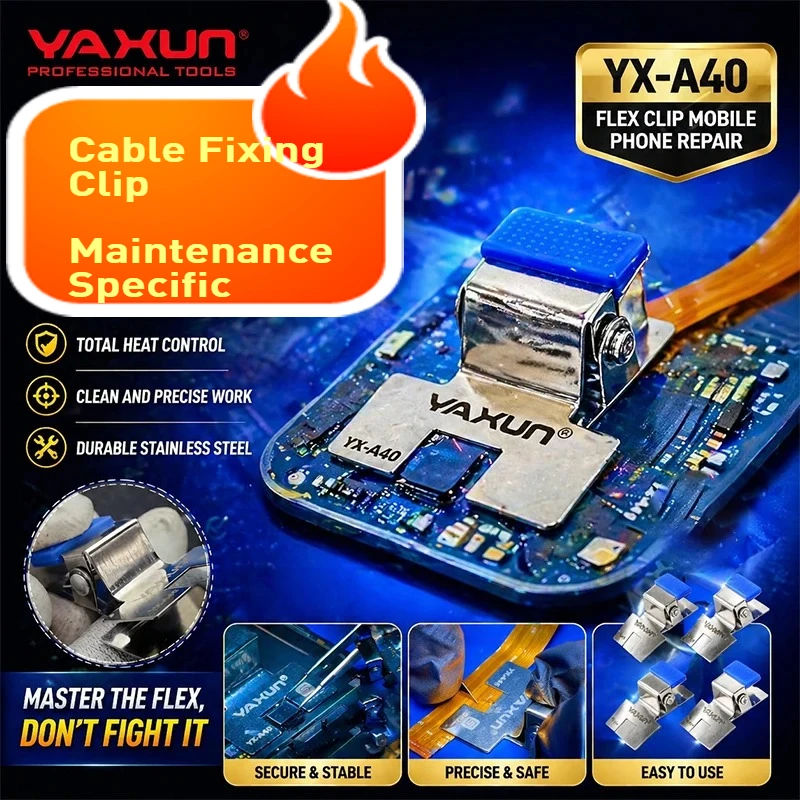 YAXUN YX-A40 Flex Clip Mobile Phone Repair Flex Cable Holder Ribbon Cable Soldering Heat Insulation Flying Wire Alignment Clamp