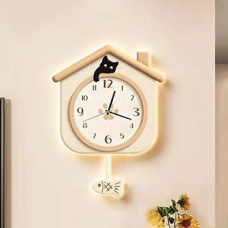 

Unique Yellow Design Wall Clock Youth Roo Wooden Aesthetic Modern Led Wall Clock Office Decor Montre Murale Home Decor