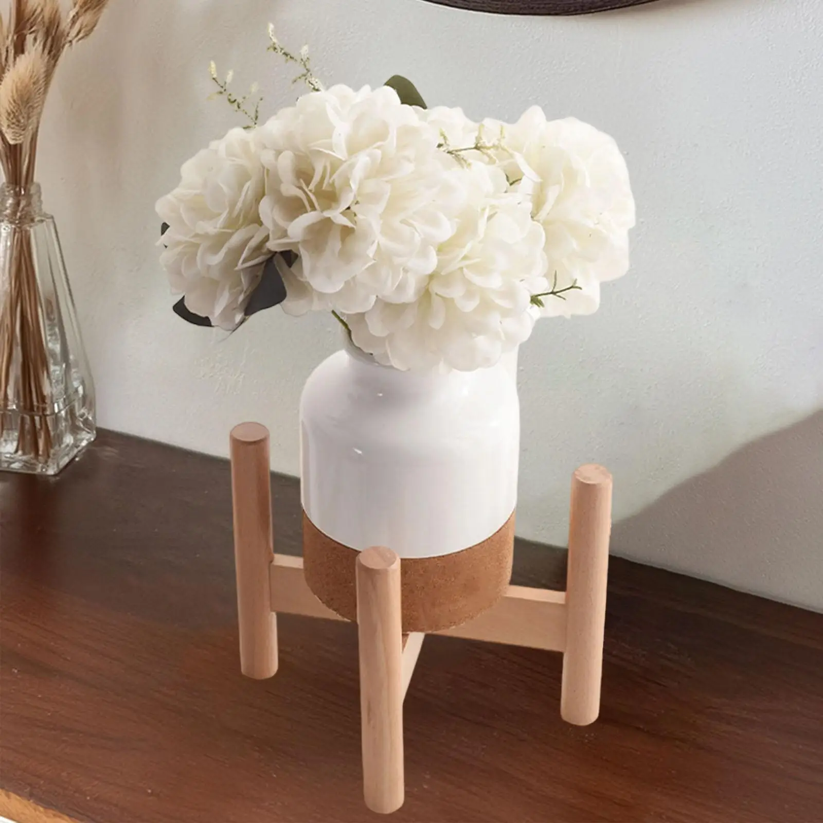 

Деревянная подставка для растений, держатель для горшков, полка, современный держатель для горшечных растений, стойка для цветов для балкона, столовой, домашней комнаты