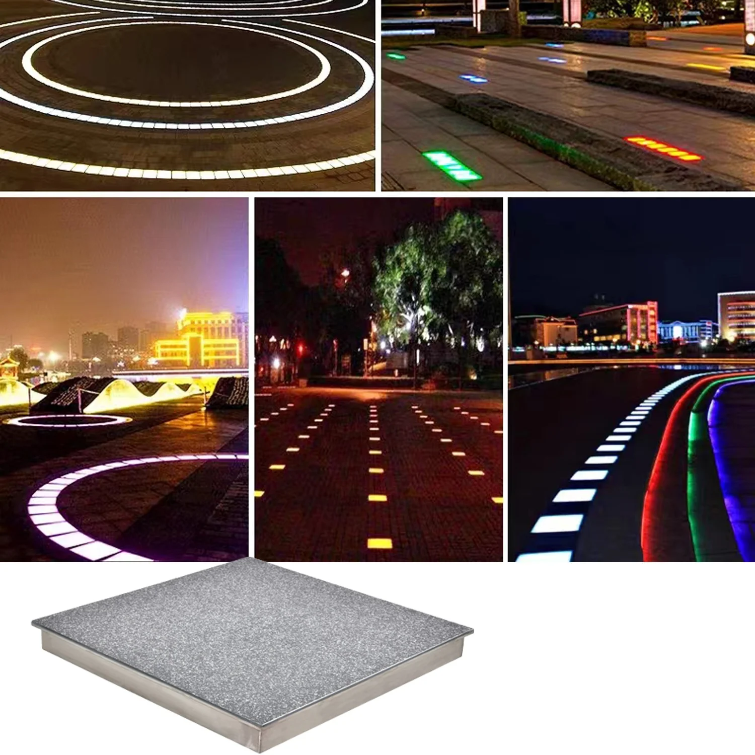 

12W RGBW LED Floor Tile Light Gravity DC24V Induction Garden Buried Light IP67 Waterproof Human Body Induction Landscape Light