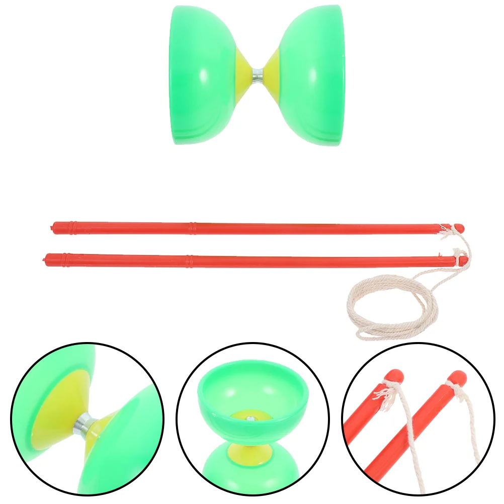 

2 Sets Three Bearing Diabolo Outdoor Fitness Soft Rubber Yoyo Toy Traditional Tpu Kids Plaything