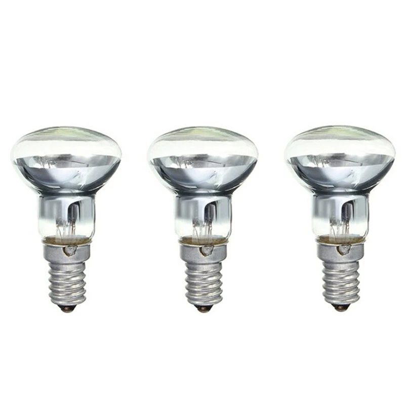A013 Lámpara de lava de repuesto E14 R39 30W Bombilla de foco con tornillo Reflector transparente Bombillas de luz de punto Lava incandescente 3 piezas