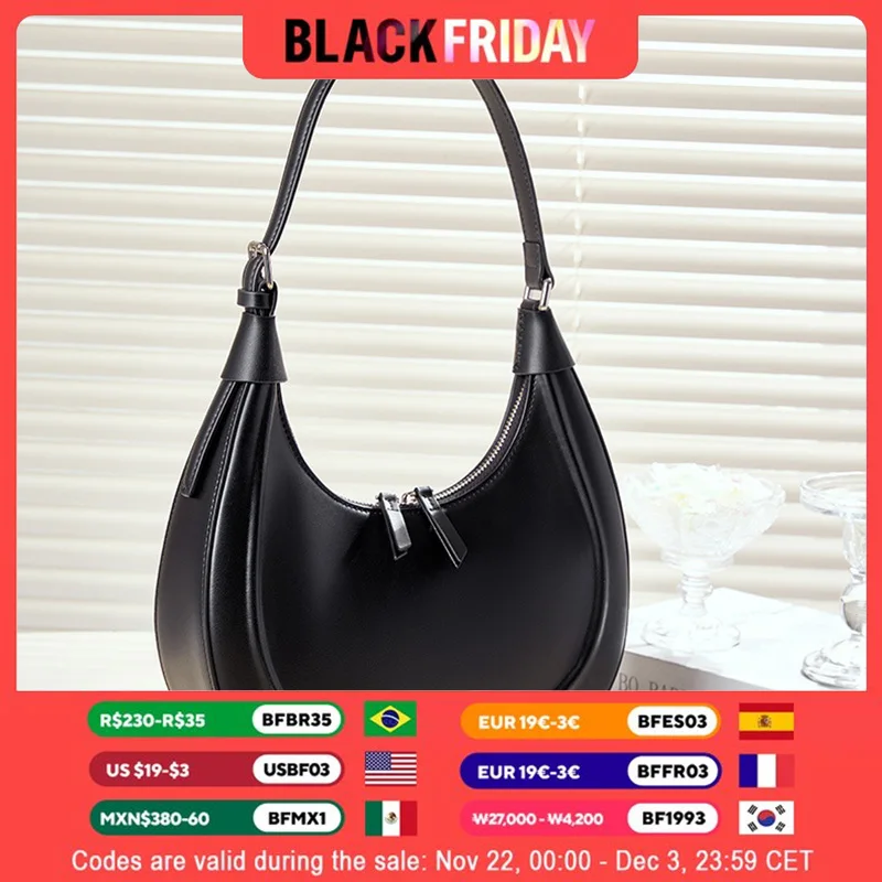 Women’s Genuine Leather Shoulder Bag 2024 Trend Brand Luxury Designer Handbag Fashion Messenger Crossbody Half Moon Bags