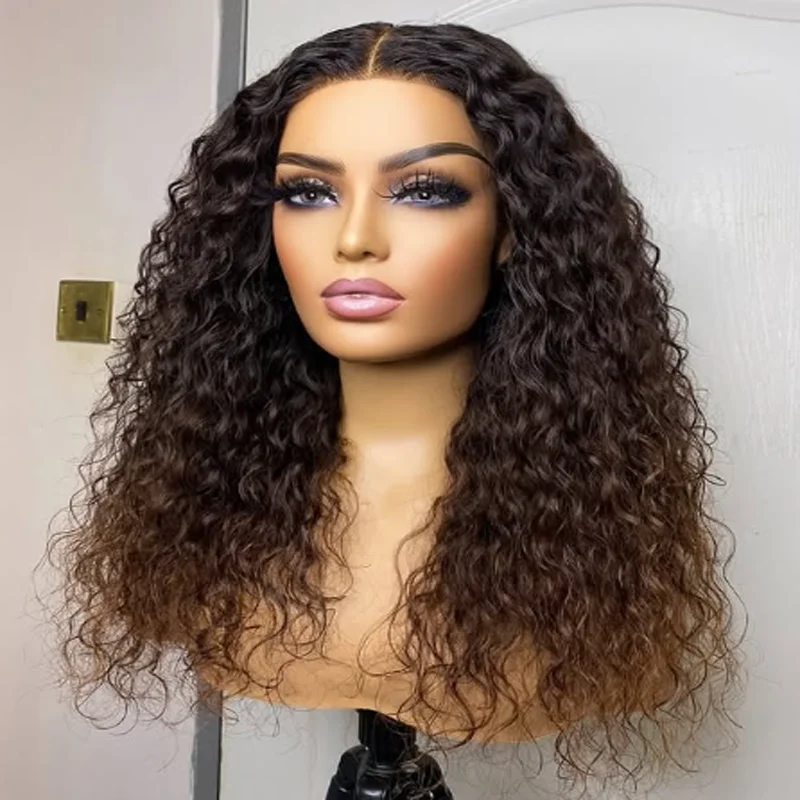 

Мягкий бесклеевой парик 26 дюймов 180 Плотность Ombre Блондинка Кудрявый вьющийся парик спереди для женщин Детские волосы Длинные термостойкие предварительно выщипанные ежедневно