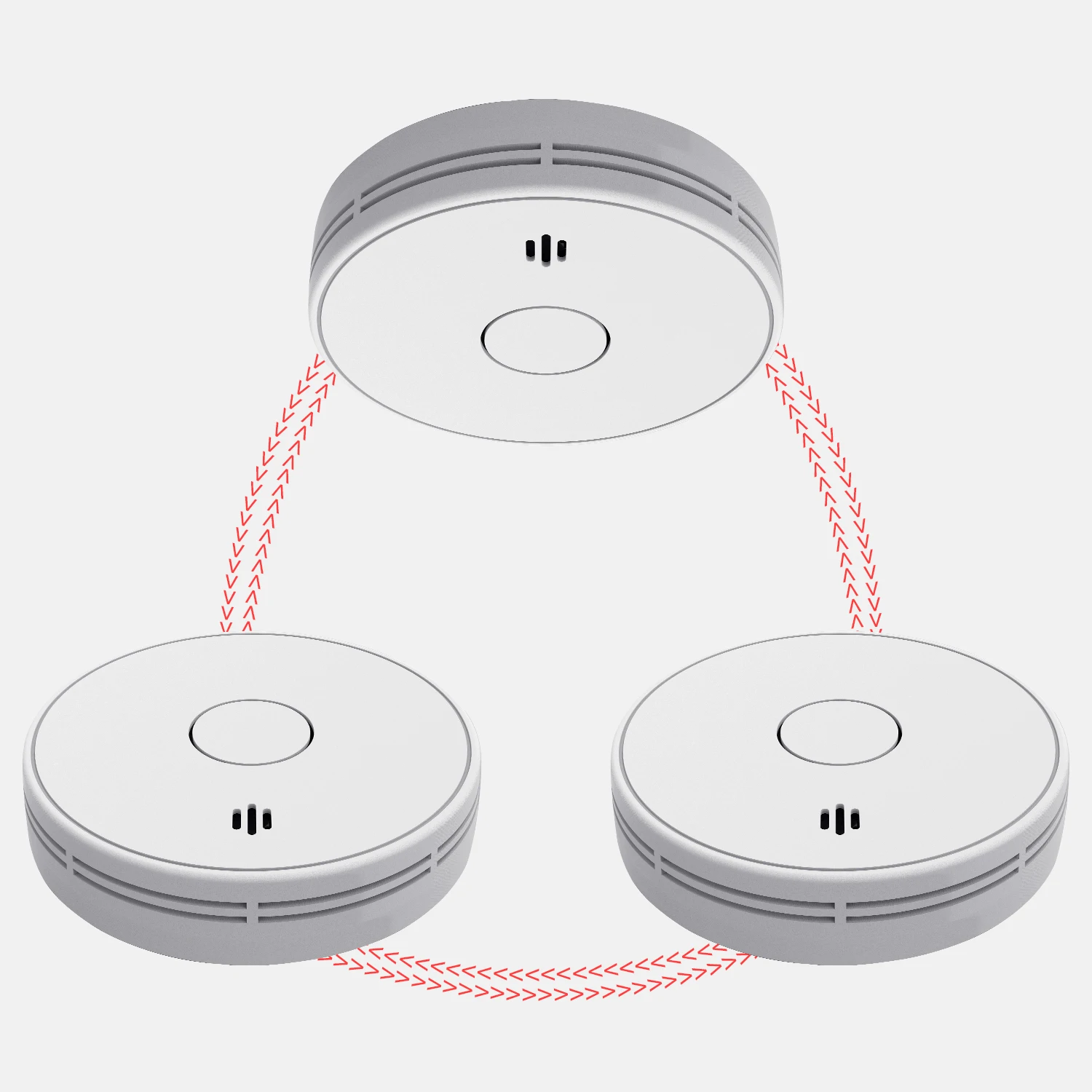 Wireless Interlinked Smoke Alarm 10 Years Battery Interconnected Smoke Detector with LED Indicator & Silence Button V-Come VS02F