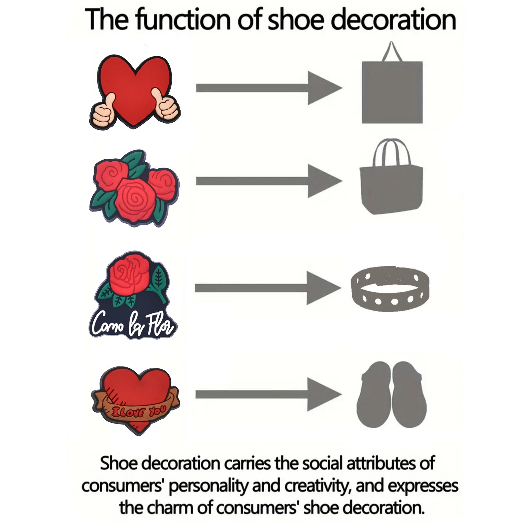 21pcs Red Valentine's Day Series Cartoon Shoe Charms Shoes Accessories Decorations Fit Wristbands Clog Sandal Buckle Kids Gifts