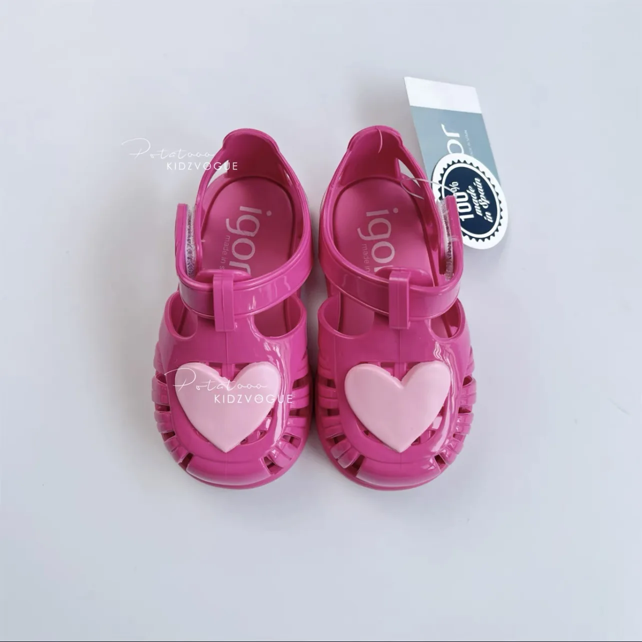 New Girl Brazi Summer Jelly Shoes Little Baby Toddler Fashion Love Heart Soft Sole Roma Sandals Kids Anti-Slip Valentine's SO135