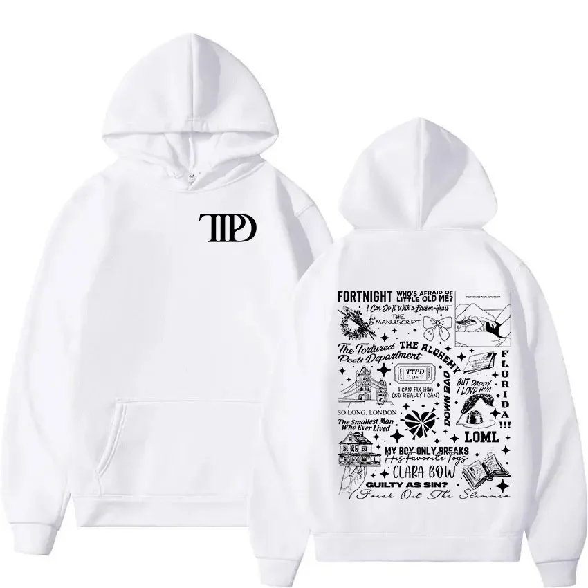 The Tortured Poets Department Music Album 2024 TTPD Hoodie Man Women's Retro High Quality Fashion Oversized Sweatshirt Pullover