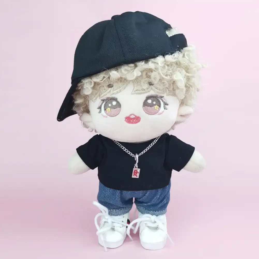 Collier de poupée Labubu de 17cm, vêtements à la mode, collier en métal avec pendentif ras du cou, Mini poupée mignonne, accessoires de mode