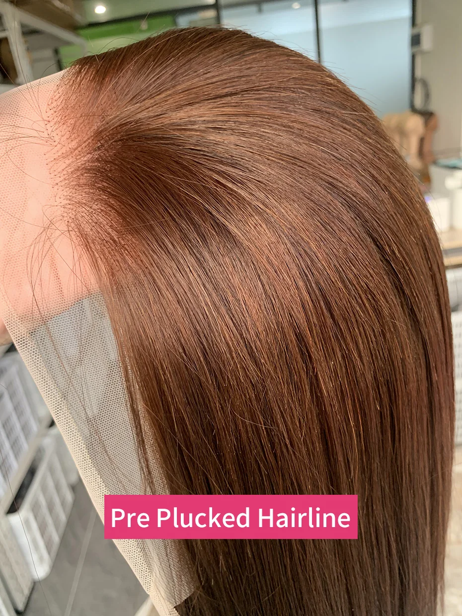 100%密度250、13x4ボブスタイル、未加工人毛レースフロントウィッグ、ベトナム産ストレート、4色展開ブラウン/チョコレート、レースフロント人毛ウィッグ