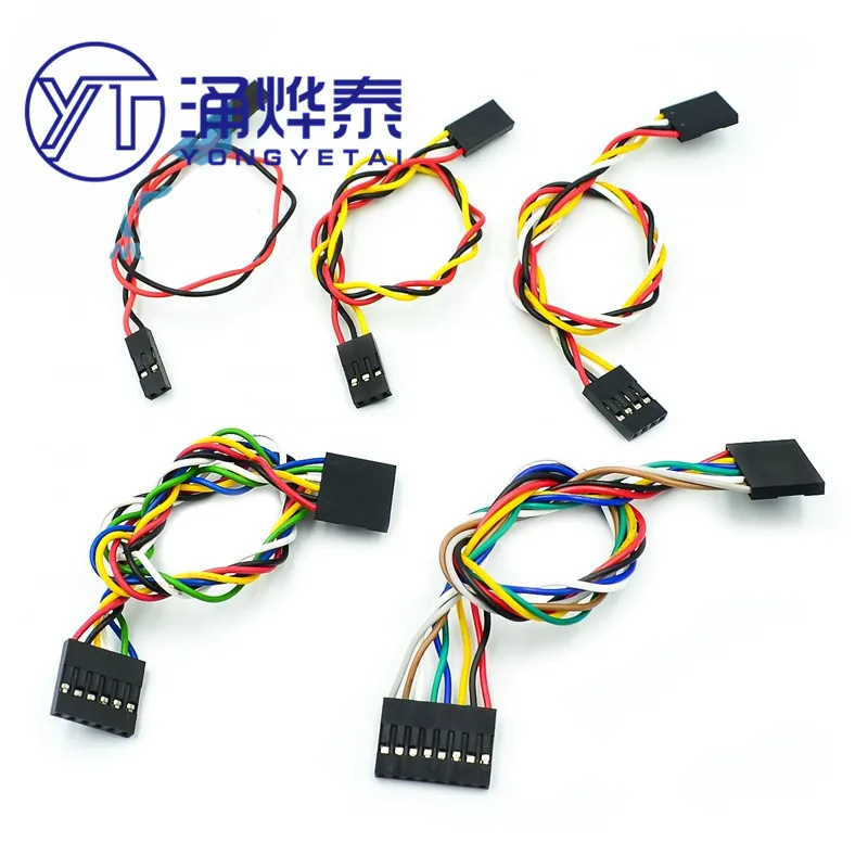 YYT 10PCS 2.54mm Dupont Cable 2P/3P/4P/6P/8P Dual-Headed Connector Line 20CM Electronic Component