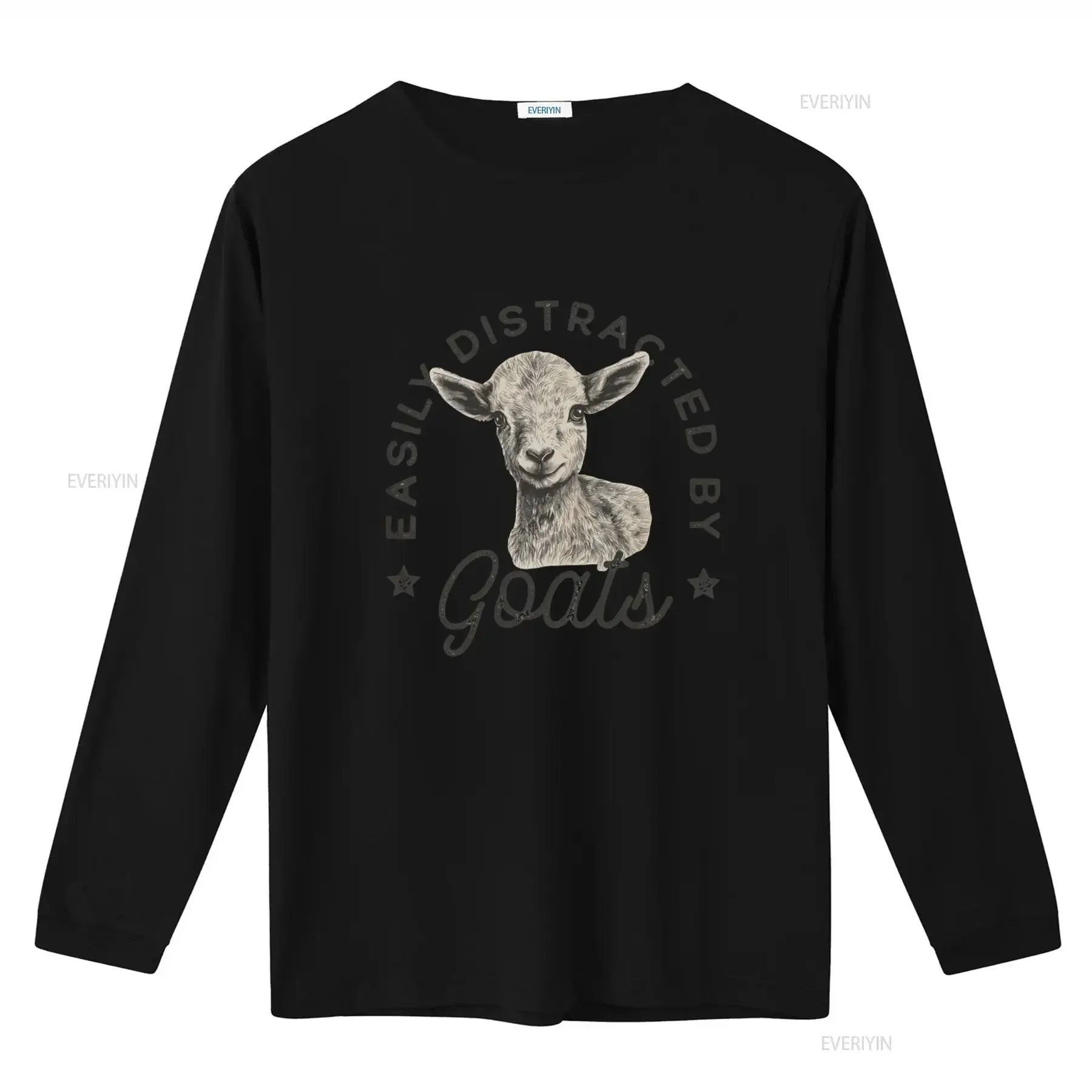 Easily Distracted By Goats T Shirt Cute Farm Animal Lover  vintage Washed Comfortable designer clothes Stylish homme Versatile