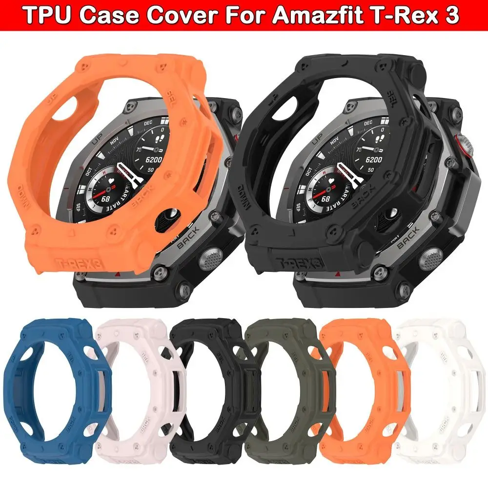 New TPU Protective Case Bumper Frame Edge Shell Smart Watch Accessories Screen Protector for Amazfit T-Rex 3