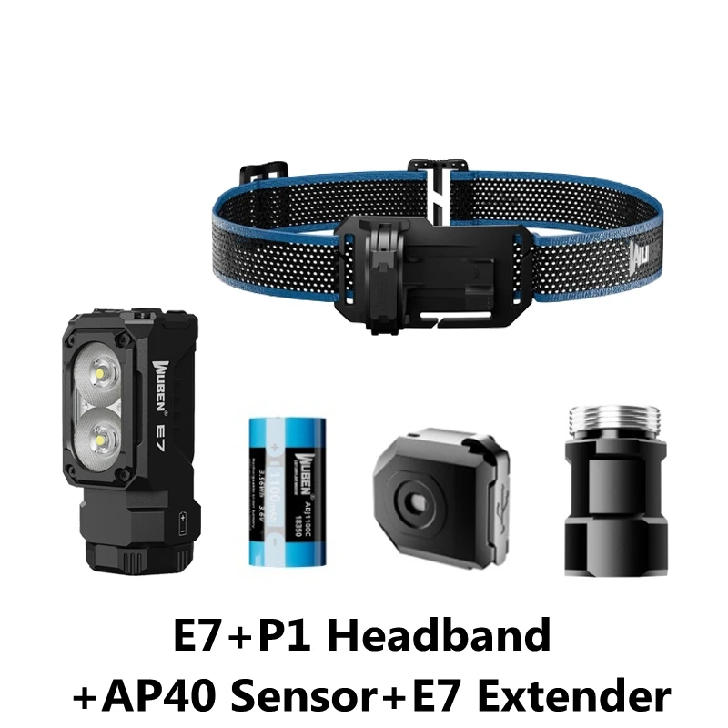 WUBEN E7 wiederaufladbare Stirnlampe, 1800 Lumen, Mimi, tragbar, wasserdicht, magnetisch, EDC-Taschenlampe für Outdoor, Camping, Laufen, Jagd 5