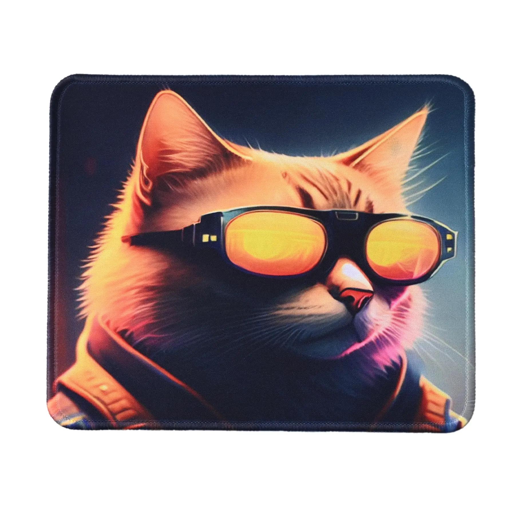 

High Quality Cat With Glasses Printing Gaming Mousepad Gamer Mouse Mat Keyboard Mats Desk Pad Mousepads 22x18cm For Computer