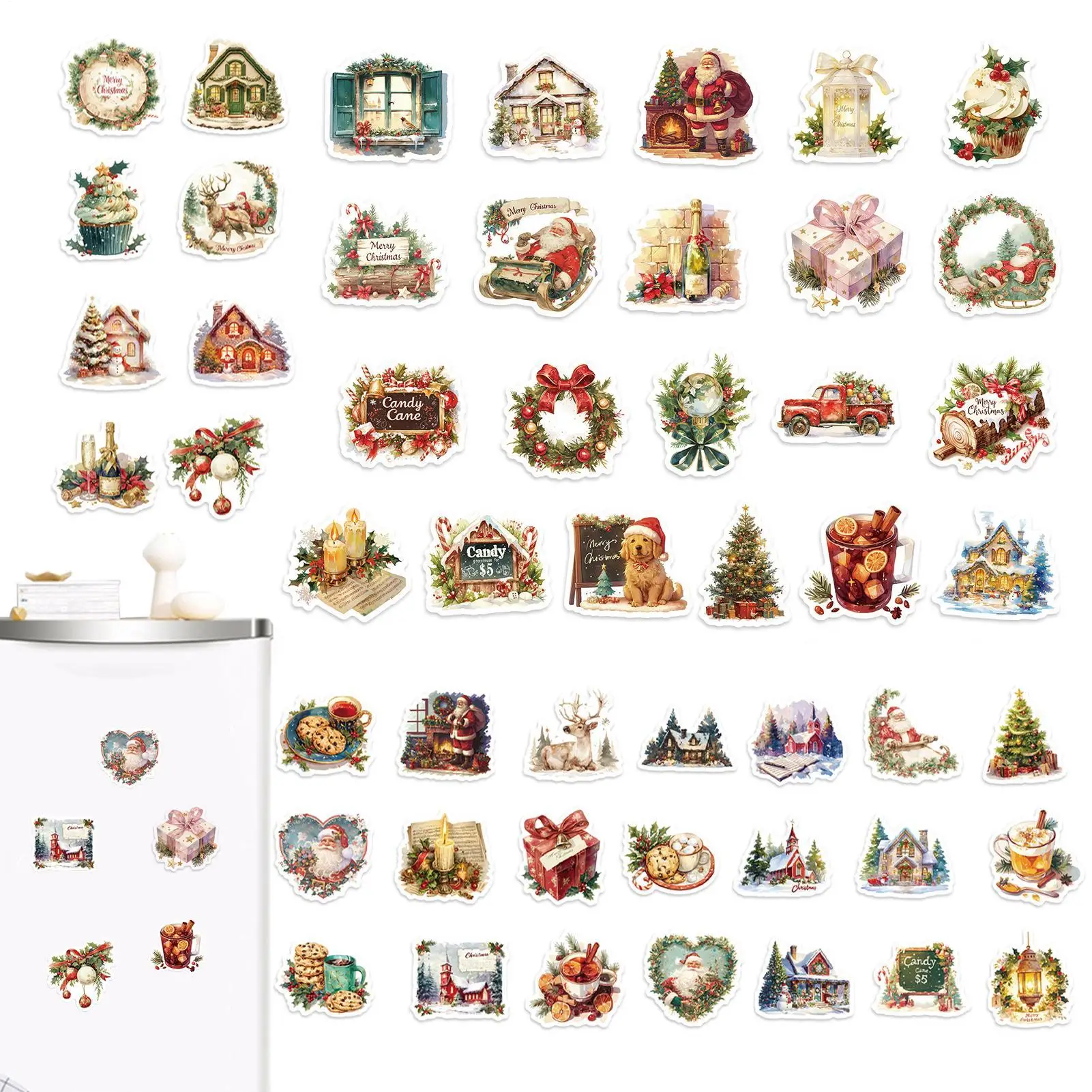 

Рождественские наклейки для детей, 100 шт., наклейки для скейтборда, Рождественский дом, Лось, снеговик, наклейки для багажа, класса, ноутбука, вечеринки