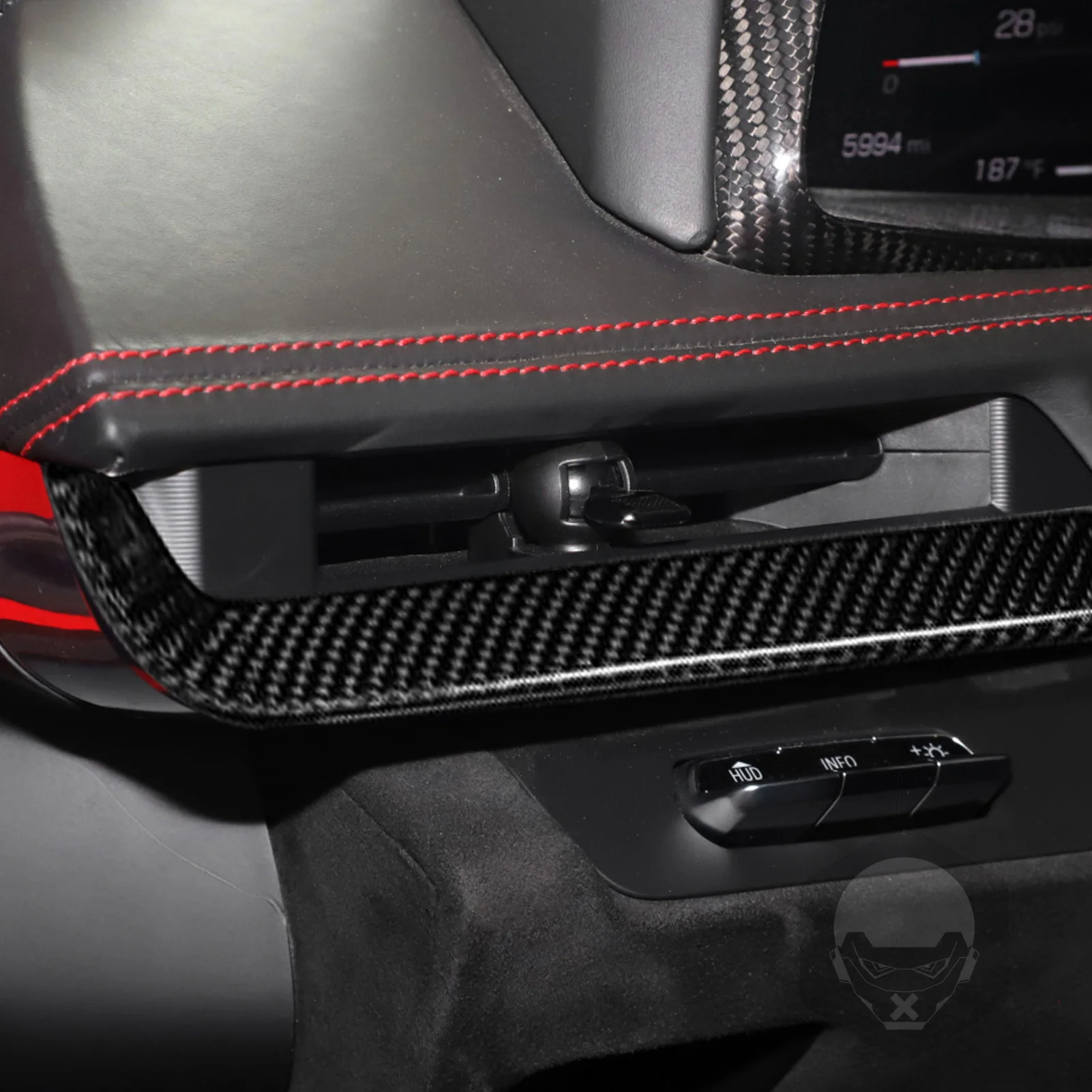 For Chevrolet Corvette C8 Z51 Z06 2020-2025 Real Dry Carbon Fiber Central Control Dashboard Air Vent Cover strip Car Decorative