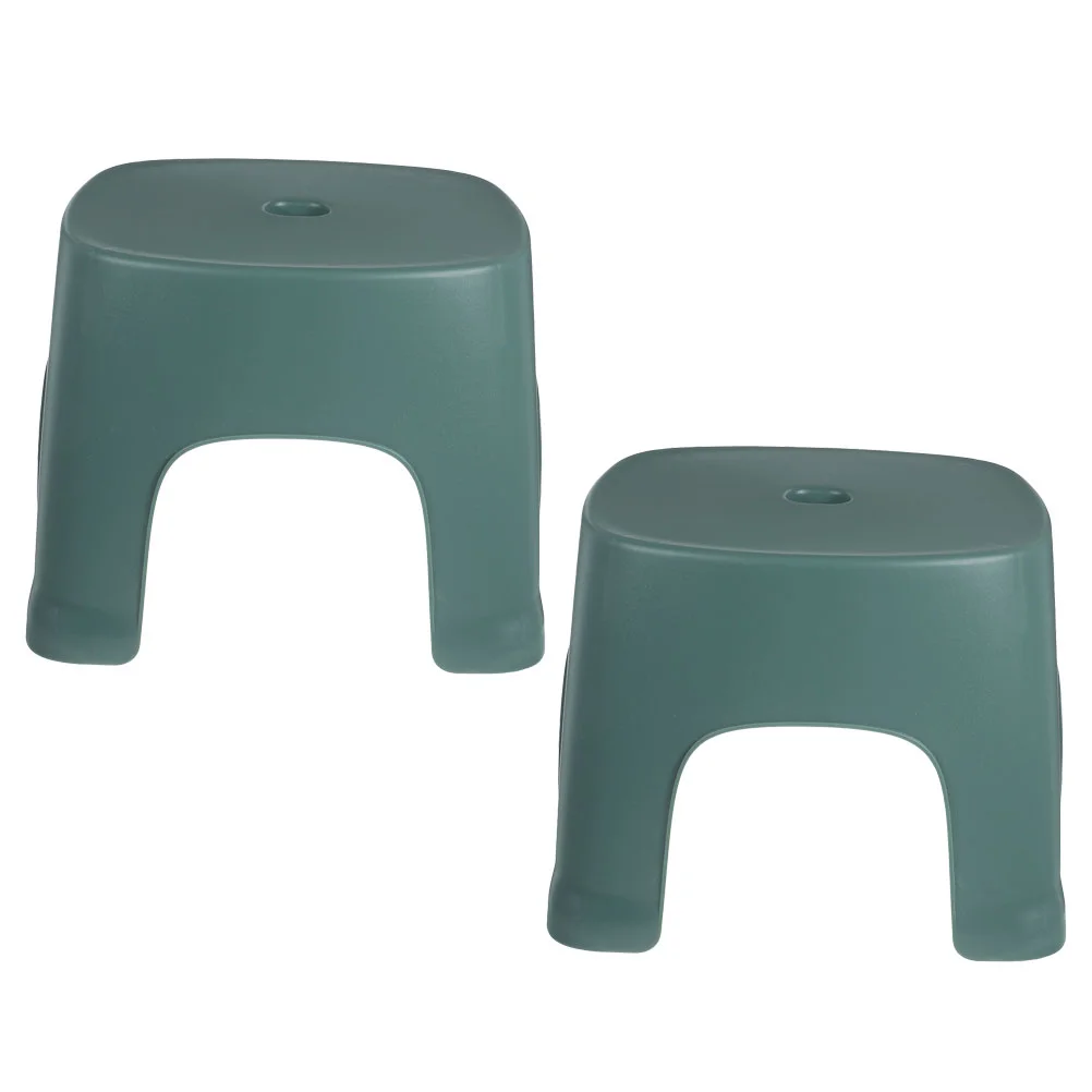 2 Pcs Step Stools Low Foldable Plastic Footstool Toilet Stepping Shoe Changing Pvc Collapsible