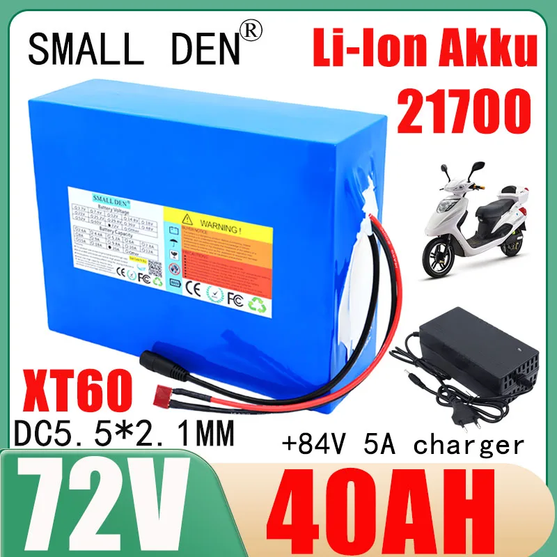 

New 72V 40Ah 30Ah 20Ah 10Ah 21700 Lithium Battery Pack with BMS 50A Same Port 0-3500W High Power Rechargeable Battery Pack