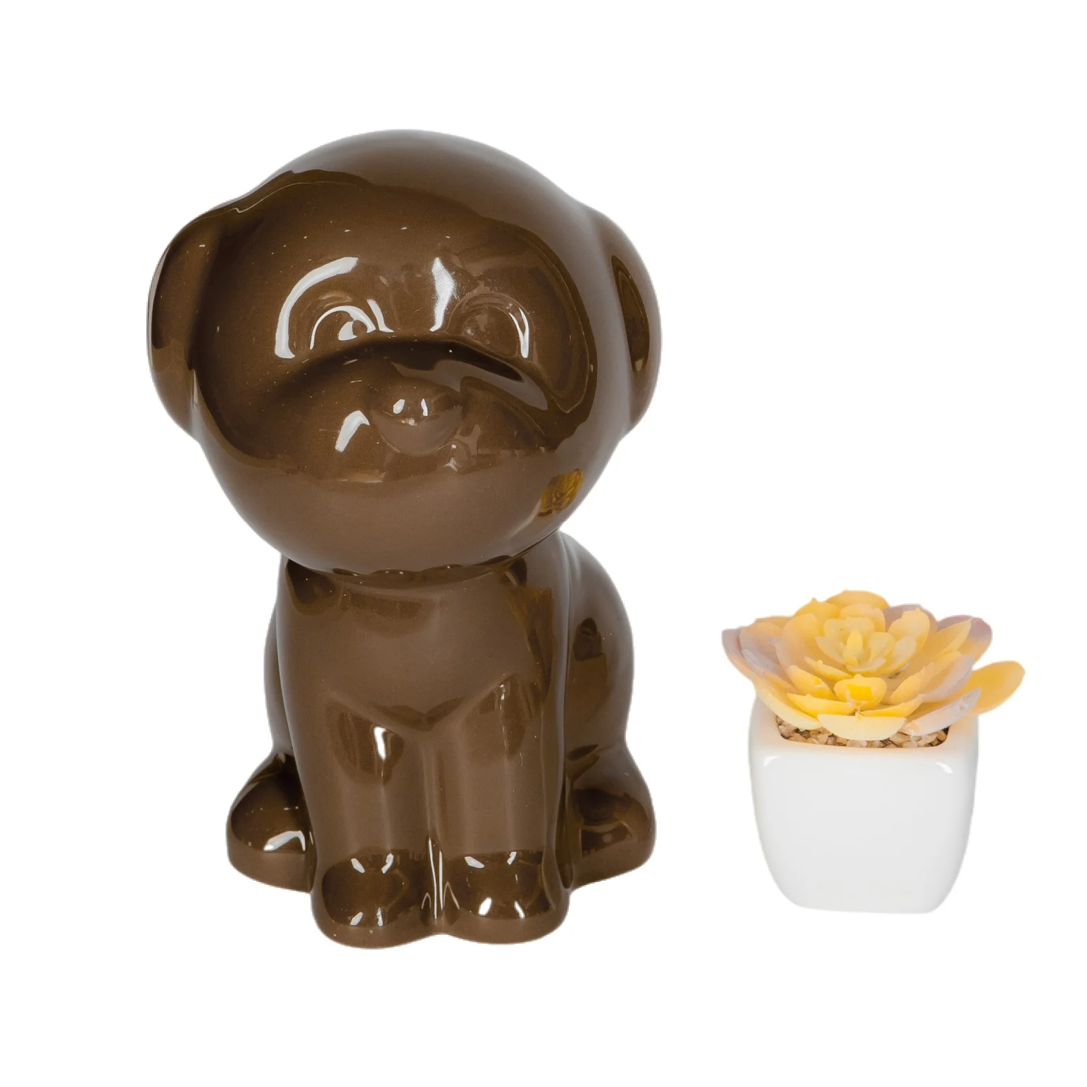 Brown ceramic dog urn with screw lips Ash Urn Sealed Cremation Funeral Ashes Keepsake Small Animals Pet Dog Cat Memoria