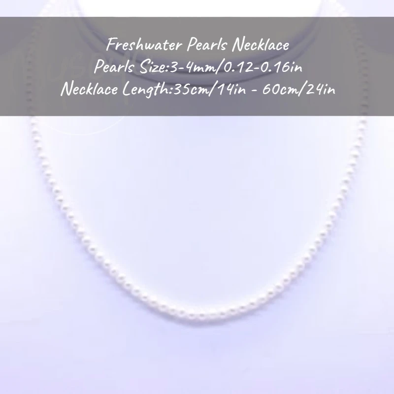 

MYSOYA 3-4mm White Freshwater Pearl Necklace With Gift Box, For Her/Him, Birthday/Wedding/Christmas/New Year'Gifts