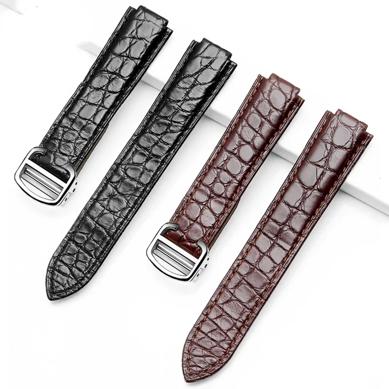 Genuine Leather Watch Strap for Cartier Blue Balloon Crocodile Leather Waterproof Sweat-Proof MenWomen Watchband12.20mmWristband