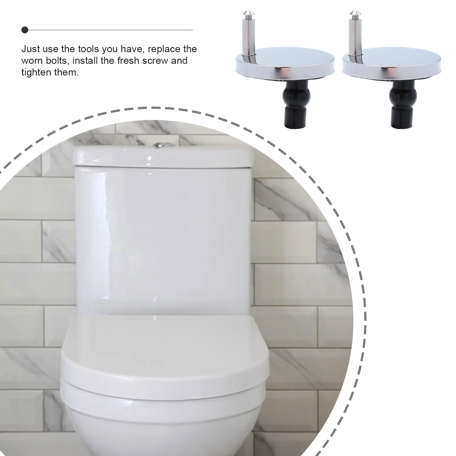 

Набор из 2 универсальных крепежных винтов для унитаза, прочные не деформируемые болты для замены крышки унитаза, фурнитура