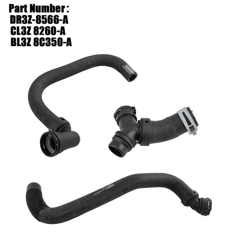 Upper & Lower Radiator Hoses with T-Connector for 2011-2020 Ford F150 5.0L DR3Z-8566-A, CL3Z 8260-A, BL3Z 8C350-A