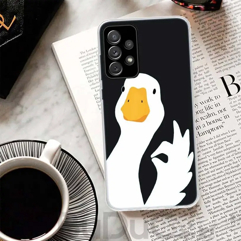 Cartoon Duck Goose Game Phone Case For Samsung Galaxy A15 A14 A54 A13 A53 A12 A52S A55 A22 A23 A24 A32 A33 A34 A25 A35 A03S A04S