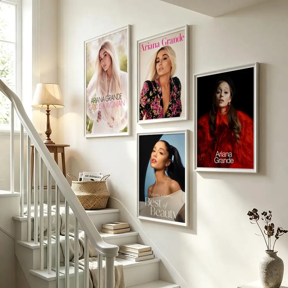 music Ariana Grande Poster Poster HD Waterproof Self-adhesive Art Print Wall Decor for Bedroom Living Room Gift