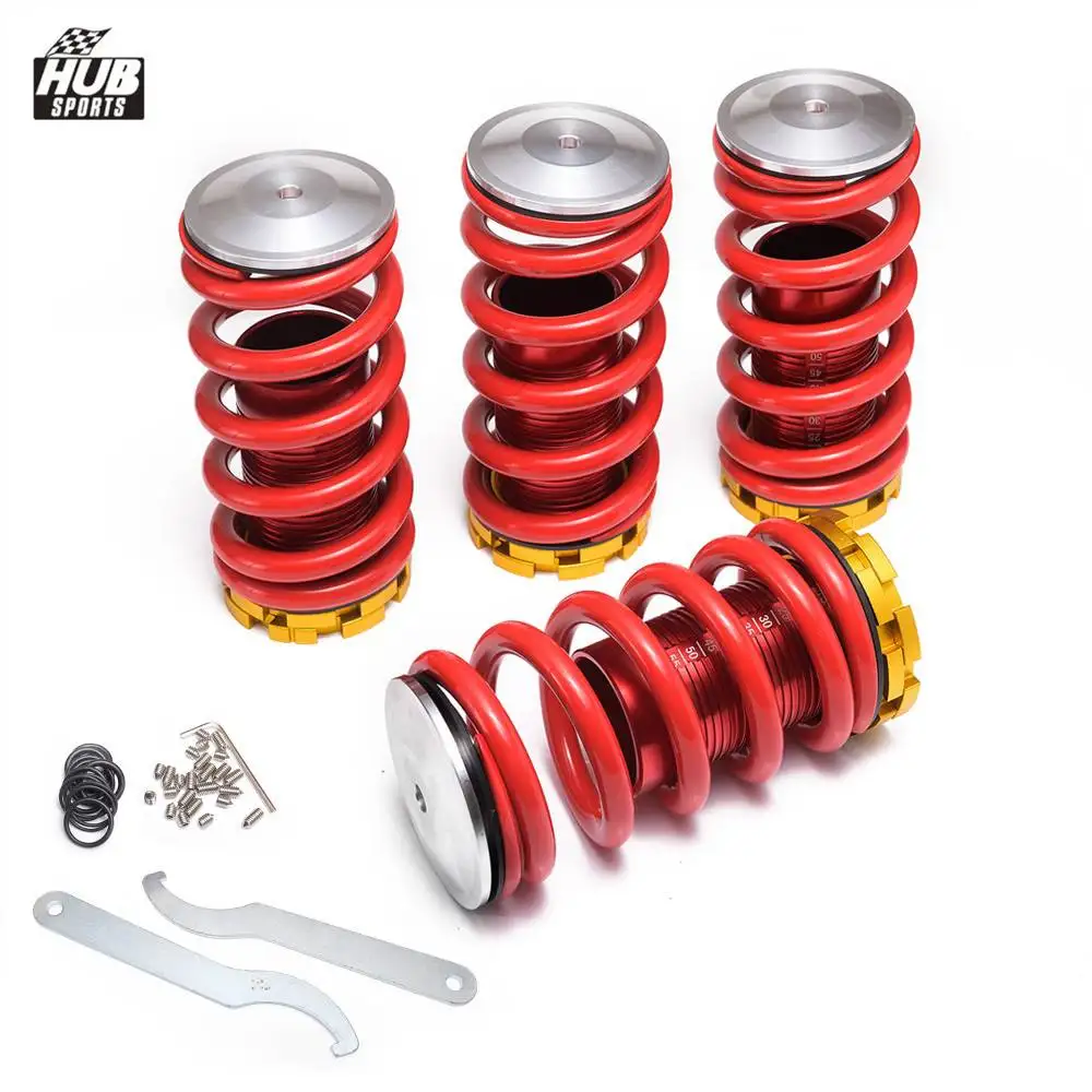 HUB sports JDM Adjustable Suspension FRONT+REAR Coilover Lowering Spring Sleeve Kit For Honda Civic 02-06 HU-SP0206