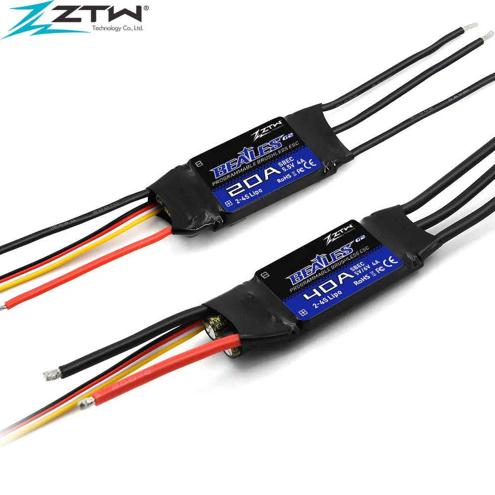 ZTW Beatles G2 32 bit ESC 20A 30A 40A 50A 60A 80A 100A 2-4S / 2-6S SBEC 5V/6V 8A Brushless Speed Controller for RC Airplane Dron