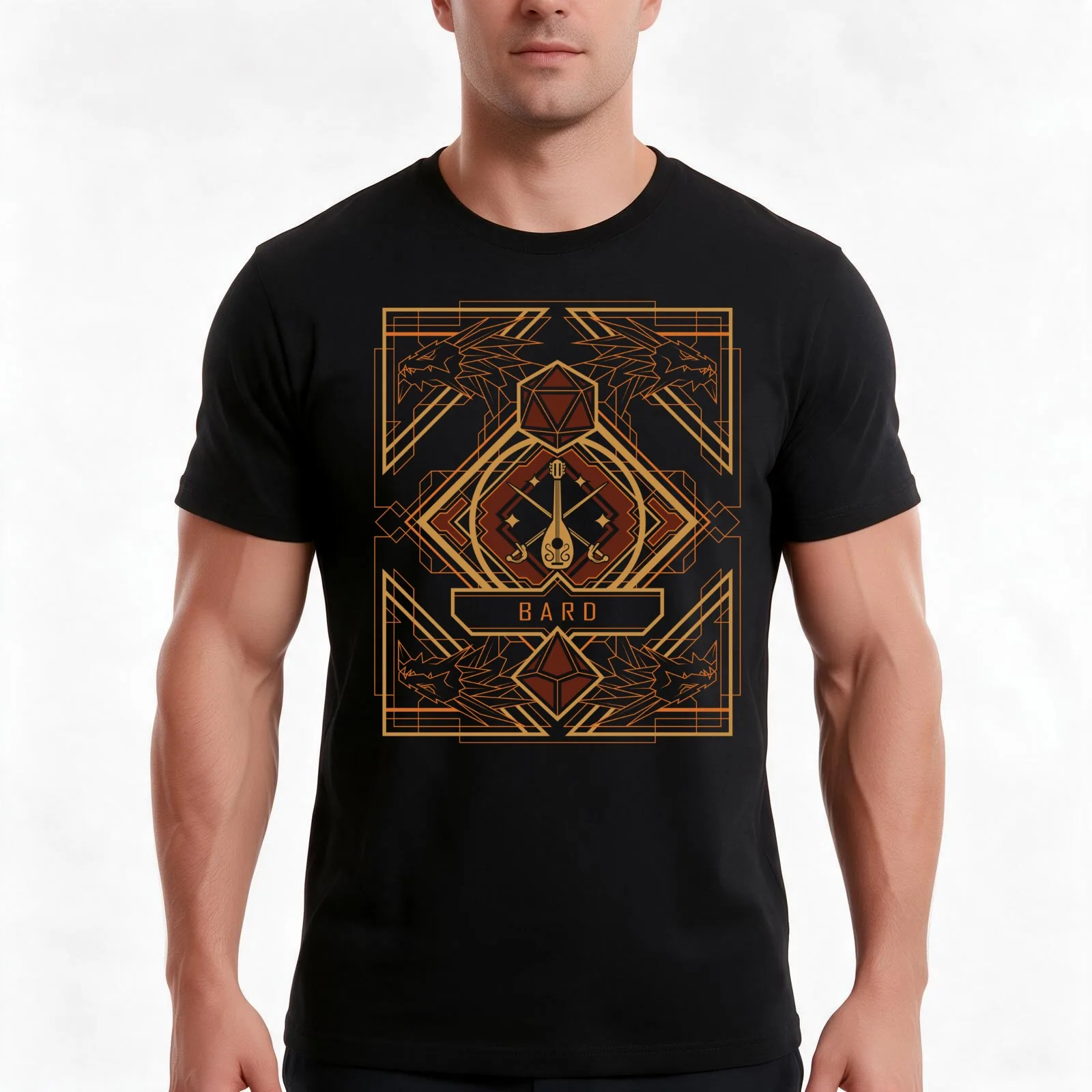 Bard, DnD character class, D&D role T-Shirt, Summer Casual Cotton Tee, Oversized Streetwear Tops, Vintage Graphic Print