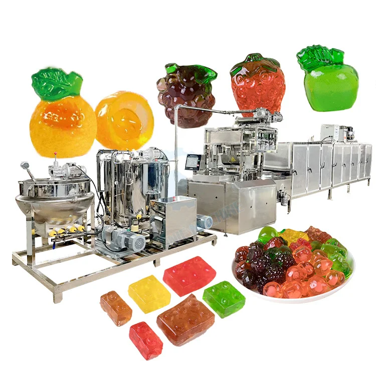 Pectin Soft Candy Production Line Drop Roller Toffee  Jelly Sweet Bear Candy Making Gummy Depositor Machine