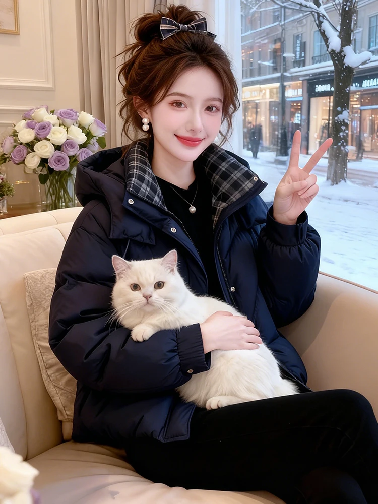 

Корейская модная женская утепленная куртка из хлопка, стильное пальто-жакет для зимы