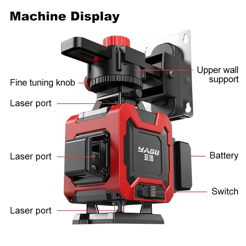 Imagem -05 - Yagu Alta Precisão 16 Linhas de Nível Laser Linha Verde Autonivelante 360 Horizontal e Vertical Poderoso Nível Laser Feixe Verde