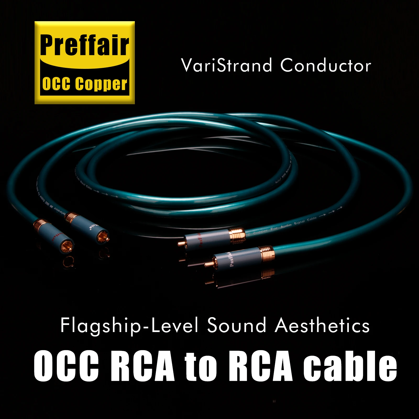 

Preffair 8N OCC Copper Audio Cable Interconnect 2RCA to 2RCA Male Extend Signal Wire with Gold Plated RCA Plug X406