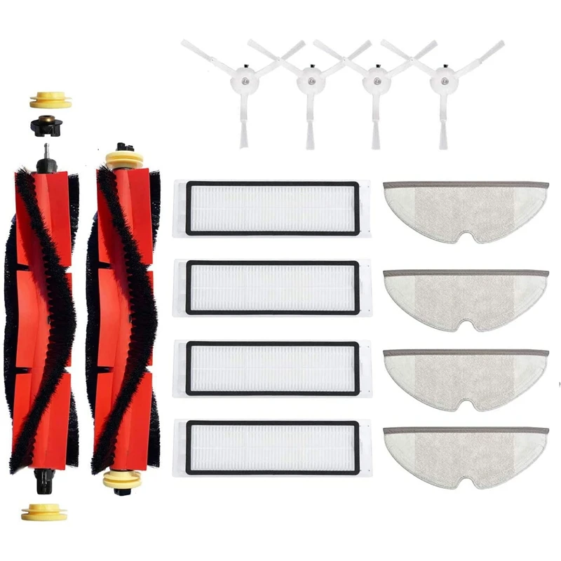 Aspirador Peças de Reposição, Compatível para Xiaomi Roborock, S5, S6, E20, E25, E35, E4, 14-Pack Peças de Reposição