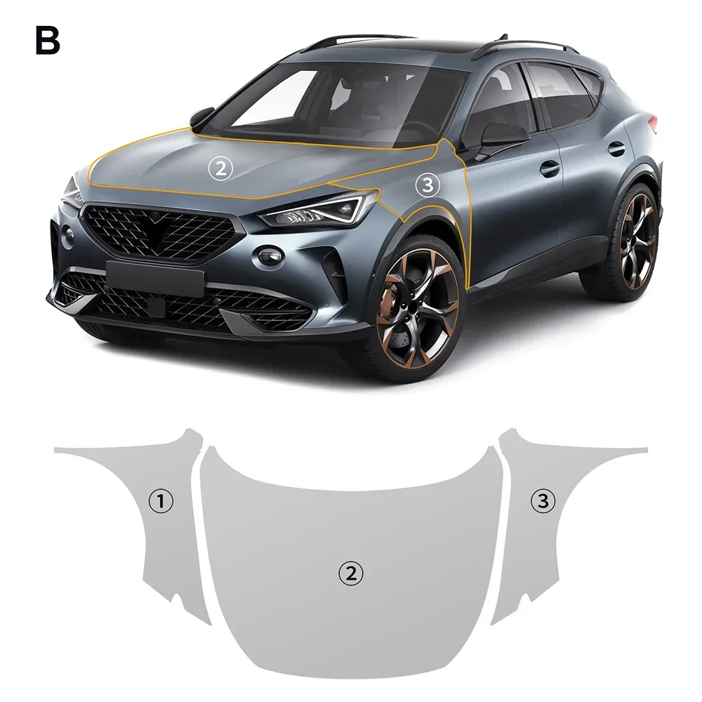 

For SEAT CUPRA Formentor 2021-2023 TPU Bumper Scratch-Resistant Self-Healing Paint Protection Film Invisible Pre-cut PPF ﻿Kit