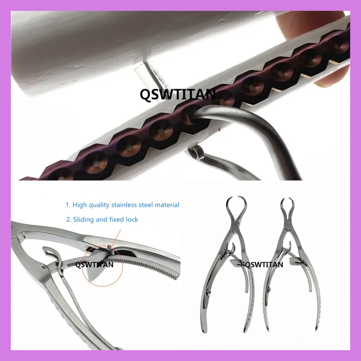 

Самоблокирующаяся пластина из нержавеющей стали, плоскогубцы, зубчатая челюсть, мягкая трещотка, ортопедический инструмент для домашних животных