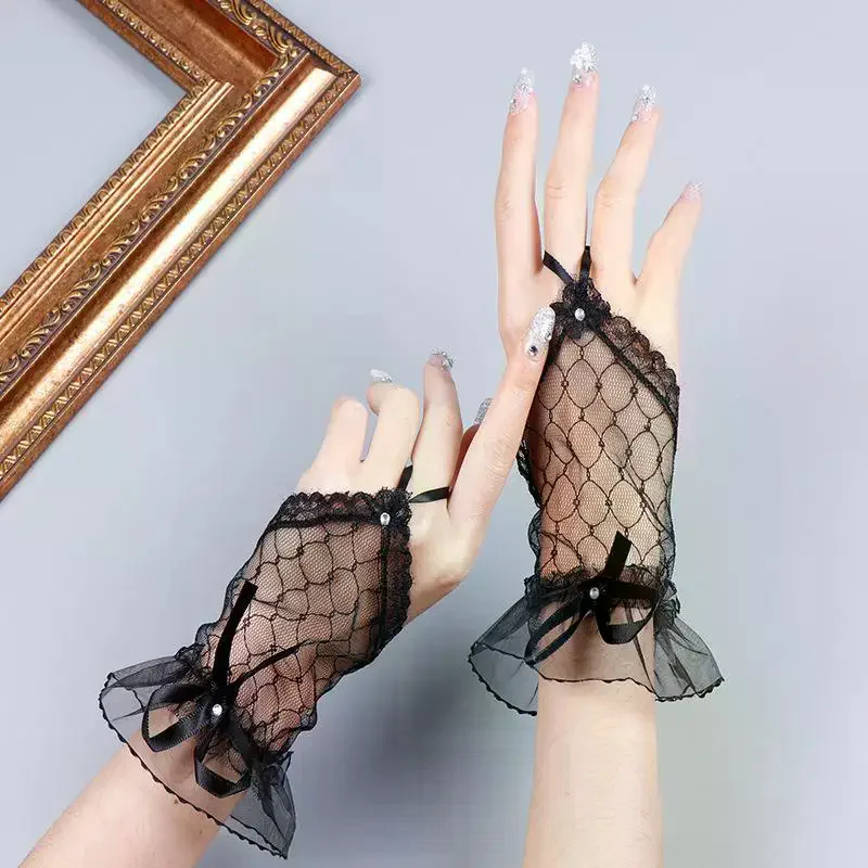 

1 Pair Nail Decorations Art Lace Fake Pleated Cuff Manicure Photography Props Sleeves Nails Accessories Supplies