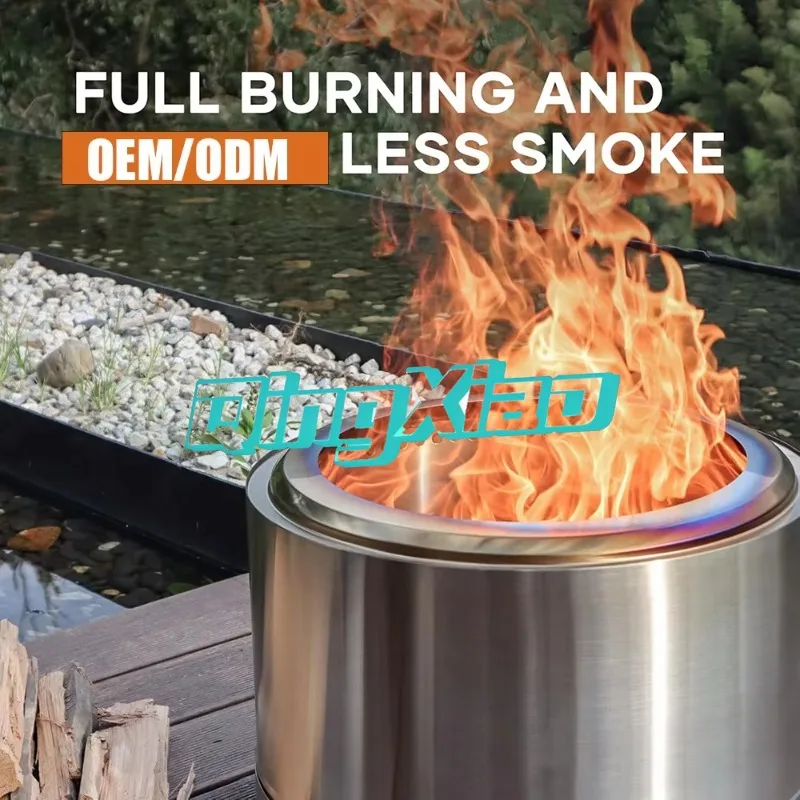 Stainless Steel Smokeless Fire Pit Portable Windproof Outdoor Camping Fireplace For Backyard Patio Picnic BBQ Wood Burning Stove